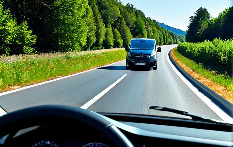 특수 차량의 최신 안전 장비 - ADAS in Action**

"A modern camping-car driving on a scenic French highway, fully clothed driver vis...