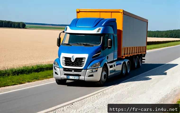Home 17 대형 트럭의 내구성 테스트 결과 - Photorealistic heavy-duty semi truck durability test on a French proving ground, powerful unbranded ...